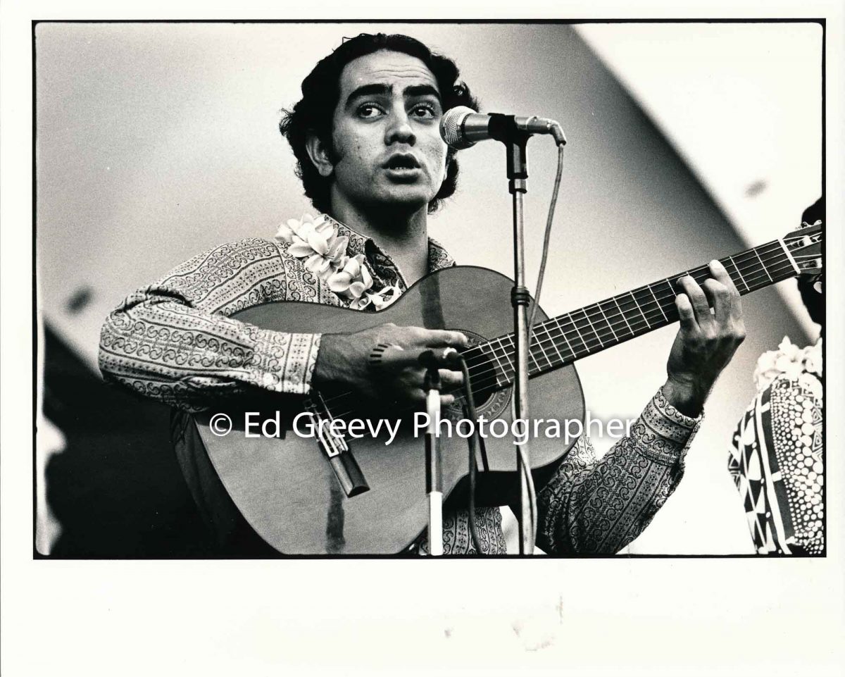 George Helm performing at Kokua Hawaiʻi fundraiser at the Waikiki Shell (1973)