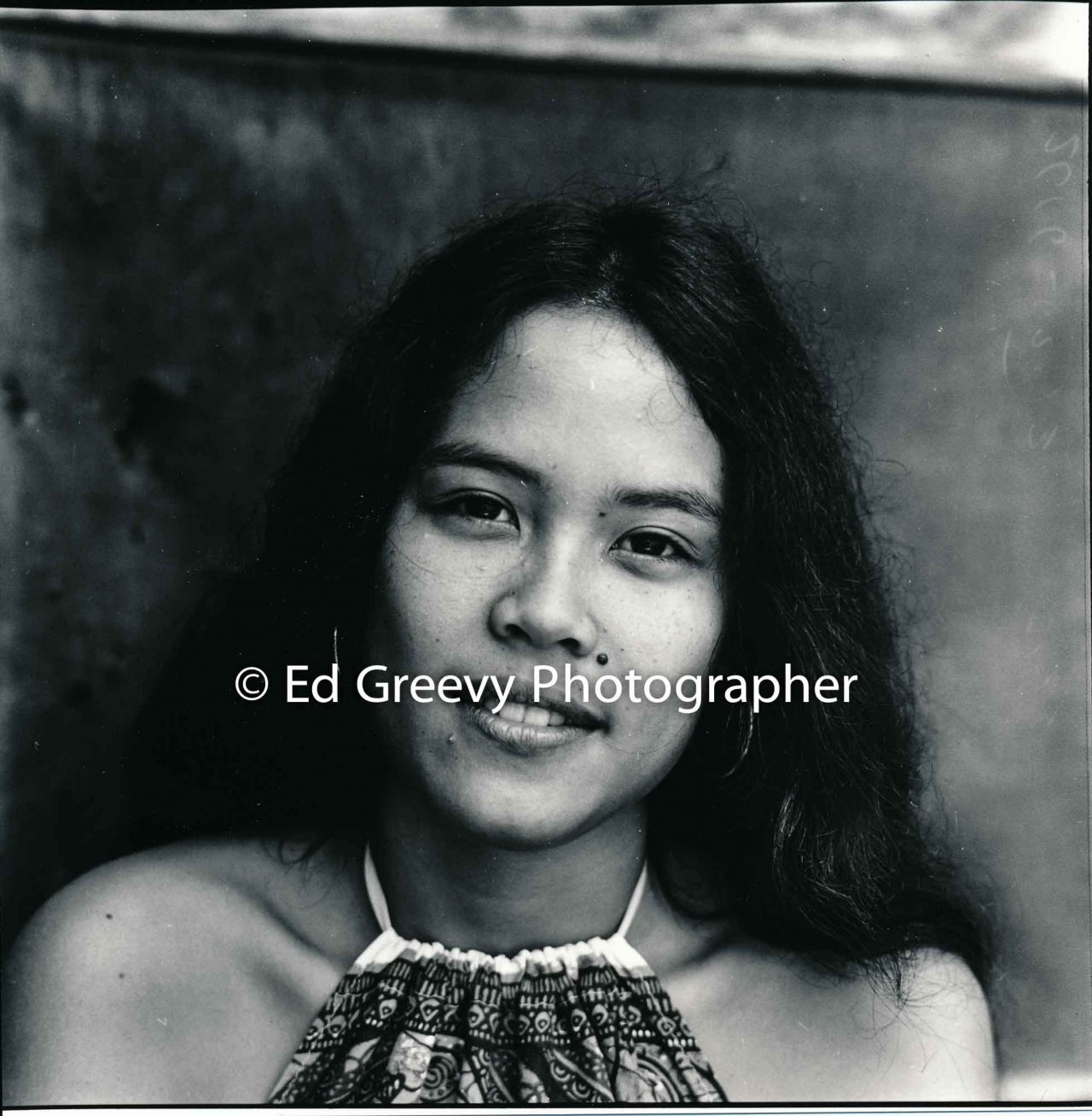 Karen Achi, daughter of June and Stanford Achi, Niumalu-Nawiliwili Kauaʻi. (August 1973) Negative: 2666-24-8 | Ed Greevy Photographer
