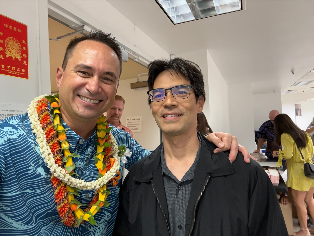 Selfie with my buddy from high school and fellow bodyboarder, Austin Nakasone