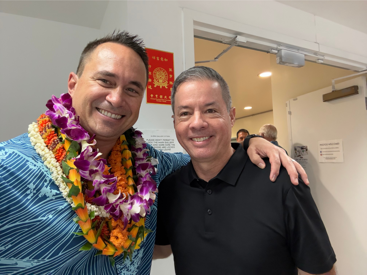 Selfie with Kyle Chock, who flew in from the Big Island